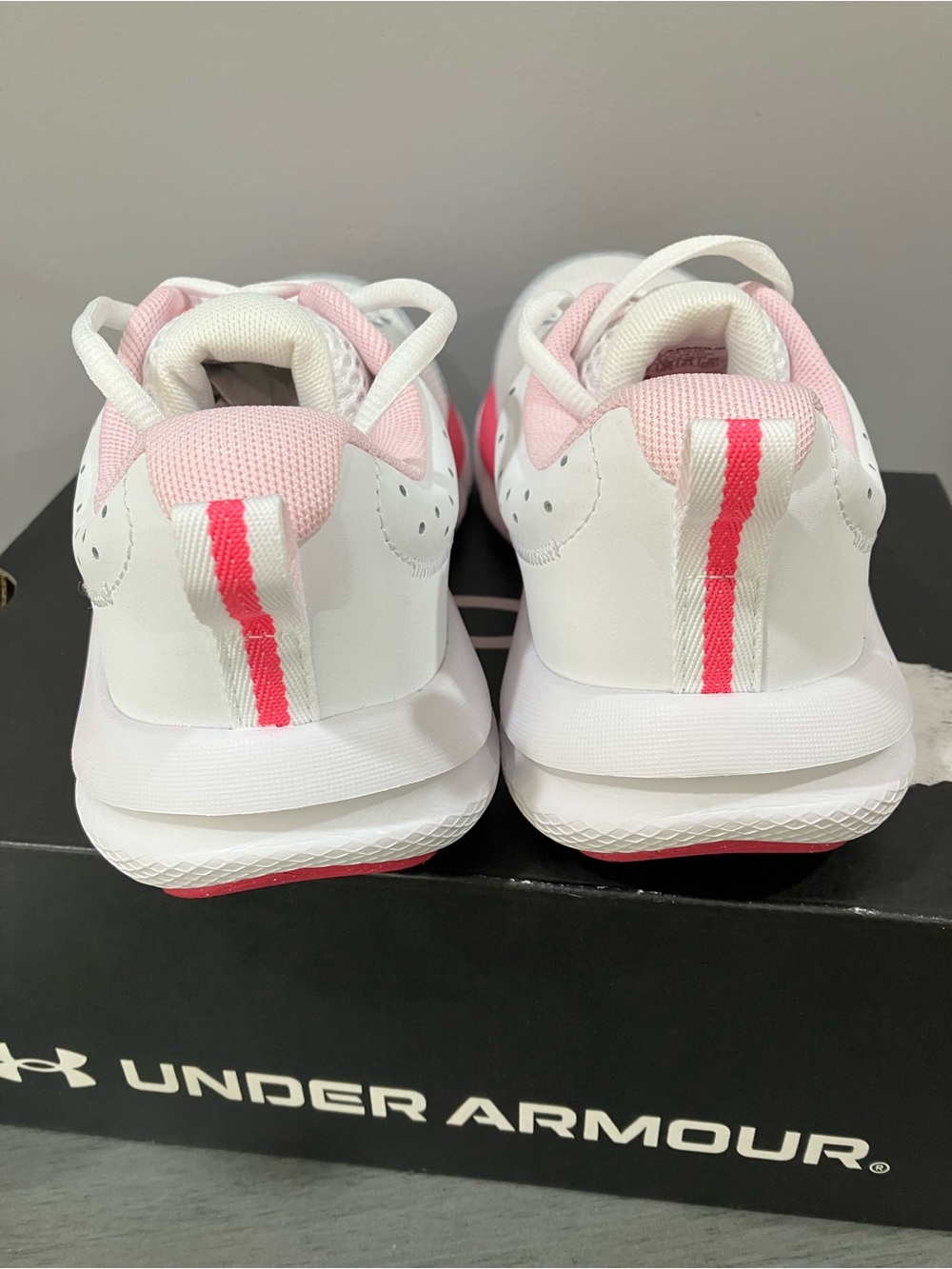 Under Armour White and Pink Women’s Athletic Sneakers - Picture 3 of 6